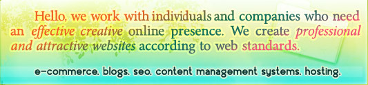 ecommerce, blog design, seo, content management systems, hosting and domain services!